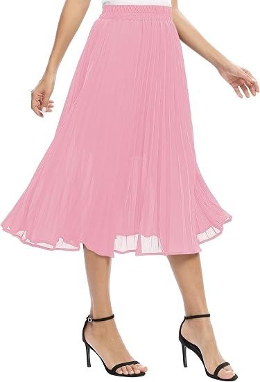 Pink Pleated Midi Skirt image 6